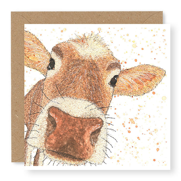 Cow Blank Card, (IW13) Jane Buurman Handmade