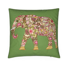Load image into Gallery viewer, Cushion - Elephant on Moss Green