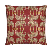 Load image into Gallery viewer, Cushion - Elephant on Ruby Red