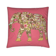 Load image into Gallery viewer, Cushion - Elephant on Coral Pink
