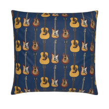 Load image into Gallery viewer, Cushion - Guitars on Royal Blue