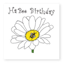 Load image into Gallery viewer, Bee and Daisy Birthday Card, Hand Finished with a Gem (BD16)