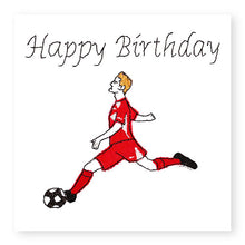 Load image into Gallery viewer, Red Footballer Birthday Card (BD23)