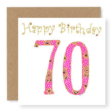 Load image into Gallery viewer, 70th Birthday Card, Age 70 Birthday Card for Her, Hand Finished with Gems (BD31)
