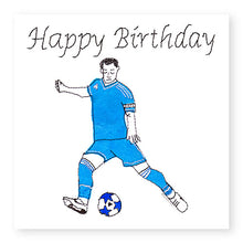 Load image into Gallery viewer, Blue Footballer Birthday Card (BD55)