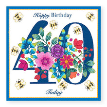 Load image into Gallery viewer, Bouquet Age 40 Birthday Card, (BQ034)