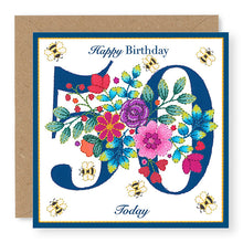 Load image into Gallery viewer, Bouquet Age 50 Birthday Card, (BQ035)