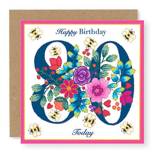 Load image into Gallery viewer, Bouquet Age 80 Birthday Card, (BQ038)