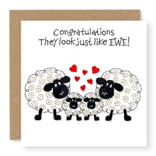 Load image into Gallery viewer, Hey EWE New Born Twins Baby Card, (EW107)