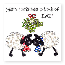 Load image into Gallery viewer, Hey EWE Mistletoe Merry Christmas to both of Ewe Christmas Card, (EW72)