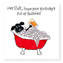 Load image into Gallery viewer, Hey EWE Bath and Beer Birthday Card, (EW89)