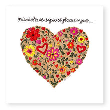 Load image into Gallery viewer, Friends Heart Card, Hand Finished with Gems (GC12)