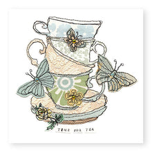 Load image into Gallery viewer, Time for Tea Card, Hand Finished with Gems (GC20)