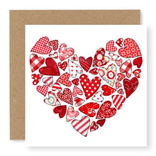 Load image into Gallery viewer, Red Patchwork Heart Blank Card (GC34)