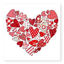 Load image into Gallery viewer, Red Patchwork Heart Blank Card (GC34)