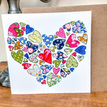 Load image into Gallery viewer, Patchwork Heart Blank Card (GC37)