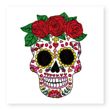 Load image into Gallery viewer, Day of the Dead Skull with Red Roses Card (GC41)