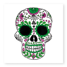 Load image into Gallery viewer, Day of the Dead Green Skull Card (GC44)