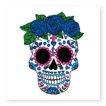 Load image into Gallery viewer, Day of the Dead Skull with Purple Roses Card (GC46)