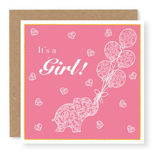 Load image into Gallery viewer, Summer Breeze It's A Girl Baby Card, (SB035)