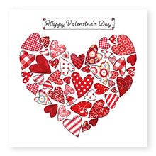 Load image into Gallery viewer, Valentine's Day Red Patchwork Heart Card (VC01)