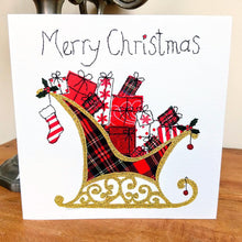 Load image into Gallery viewer, Tartan Santa's Sleigh Christmas Card (XMS22-1)