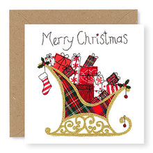 Load image into Gallery viewer, Tartan Santa's Sleigh Christmas Card (XMS22-1)