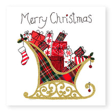 Load image into Gallery viewer, Tartan Santa's Sleigh Christmas Card (XMS22-1)