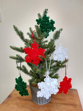 Load image into Gallery viewer, Set of 3 Snowflake Christmas Decorations