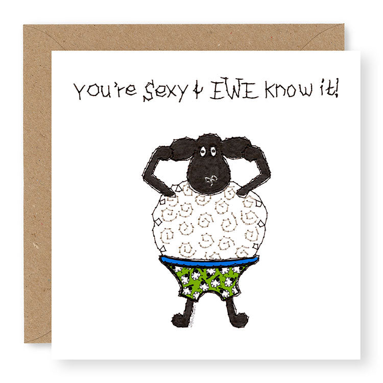 Hey EWE Sexy Sheep Pants General Card, (EW135)