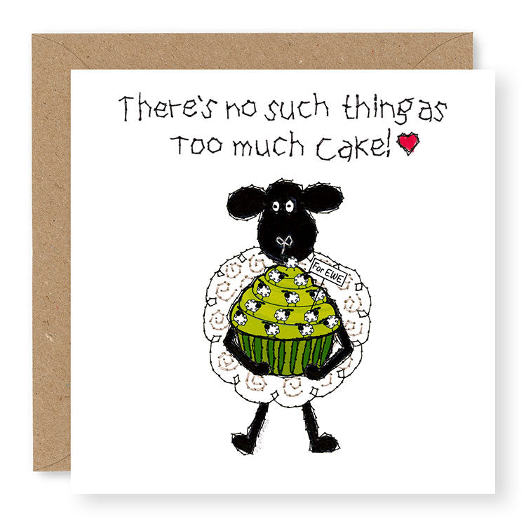 Hey EWE Sheep Cupcake No Such Thing Birthday Card, (EW142)