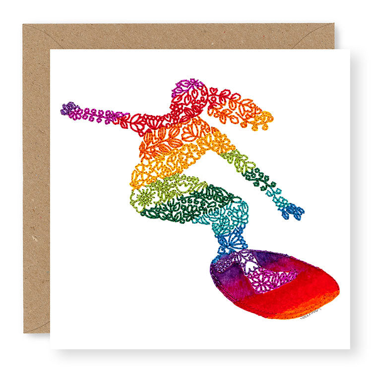 Inspire Female Surfer Blank Card, (IN019)
