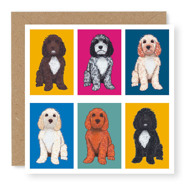 Whiskers Cockapoo / Labradoodle Card, (WH005)