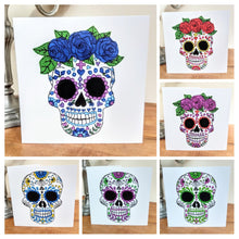 Load image into Gallery viewer, Day of the Dead Green Skull Card (GC44)
