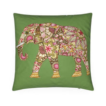 Load image into Gallery viewer, Cushion - Elephant on Moss Green
