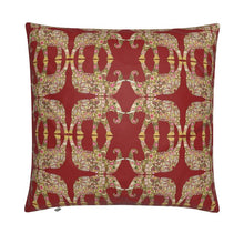 Load image into Gallery viewer, Cushion - Elephant on Ruby Red

