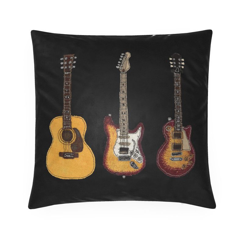 Cushion - Guitars on Black