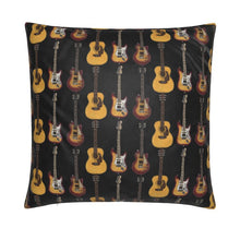 Load image into Gallery viewer, Cushion - Guitars on Black

