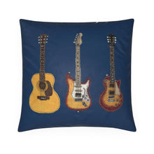 Load image into Gallery viewer, Cushion - Guitars on Royal Blue
