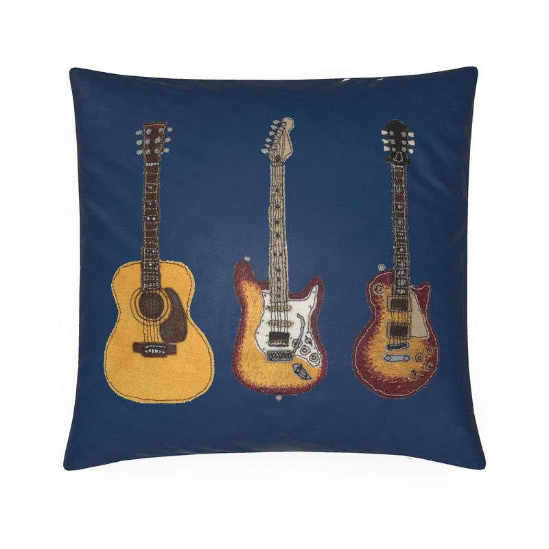 Cushion - Guitars on Royal Blue