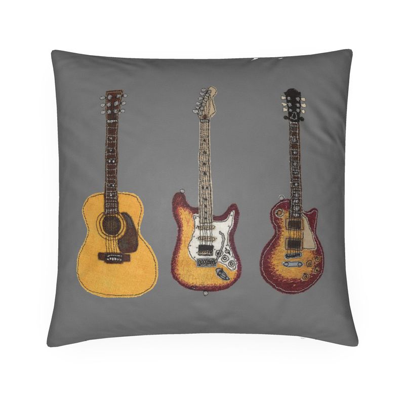 Cushion - Guitars on Slate Grey