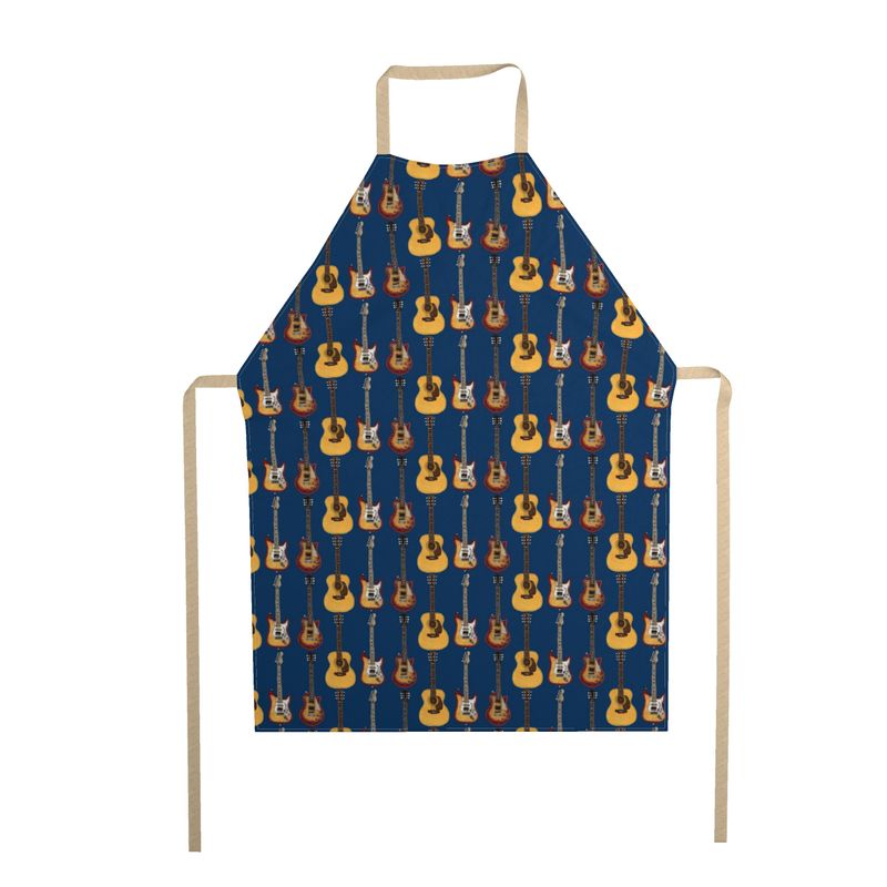Apron - Guitar Pattern on Royal Blue