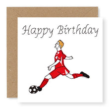 Load image into Gallery viewer, Red Footballer Birthday Card (BD23)

