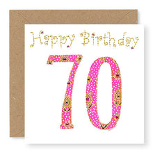 Load image into Gallery viewer, 70th Birthday Card, Age 70 Birthday Card for Her, Hand Finished with Gems (BD31)
