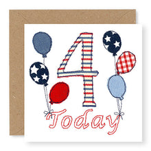Load image into Gallery viewer, 4th Birthday Card, Boy&#39;s Age 4 Birthday Card (BD44)
