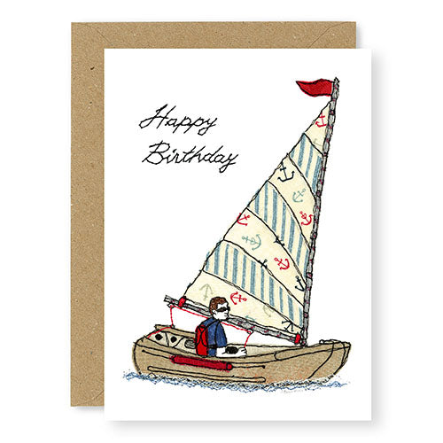 Vintage Sailing Boat Birthday Card (BD56)