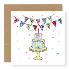 Load image into Gallery viewer, Cake with Bunting Birthday Card (BD57)
