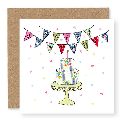 Cake with Bunting Birthday Card (BD57)