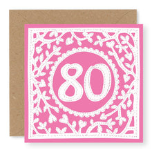 Load image into Gallery viewer, 80th Birthday Card, Age 80 Birthday Card for Her (BD75)
