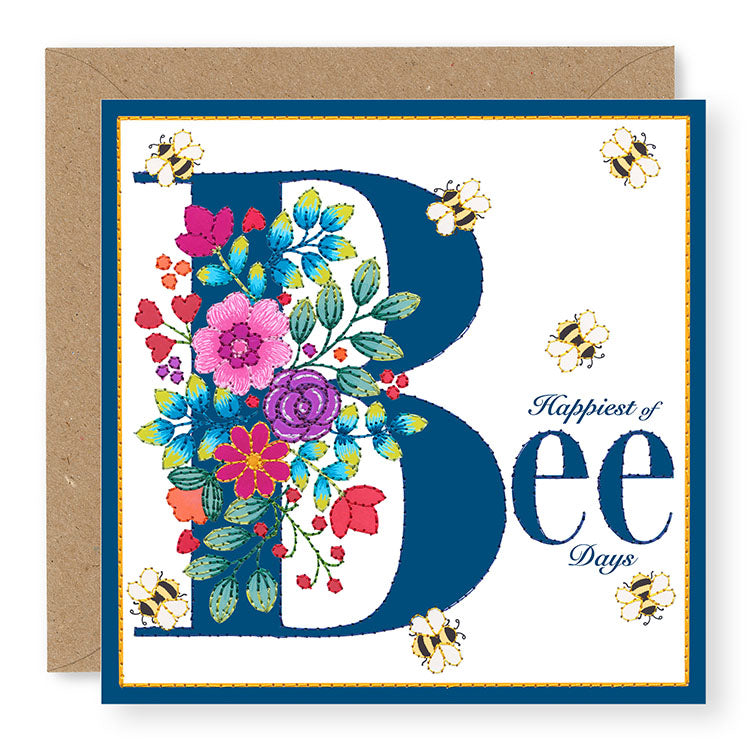 Bouquet Happiest of Bee Days Birthday Card, (BQ005)
